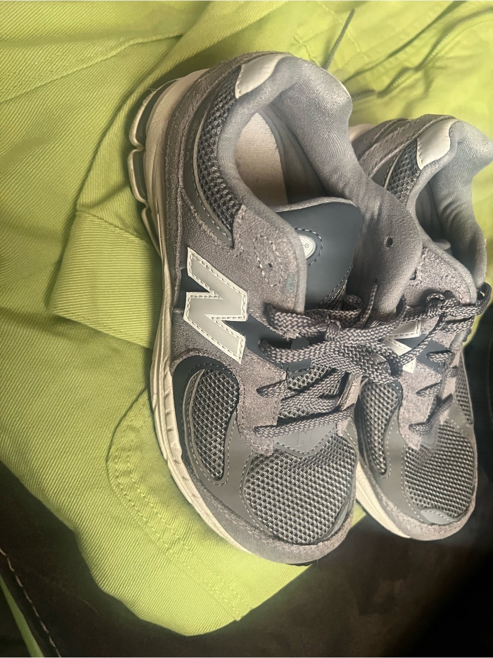 New Balance Kids Gray Mesh & Suede Sneakers